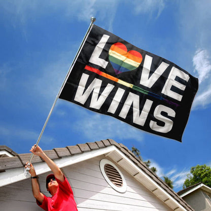 "Love Wins" Rainbow Pride flag 3x5ft banner man cave