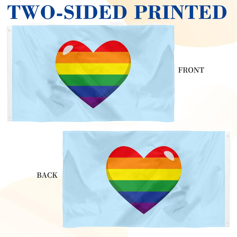 Love Rainbow Heart flag 3x5ft banner man cave
