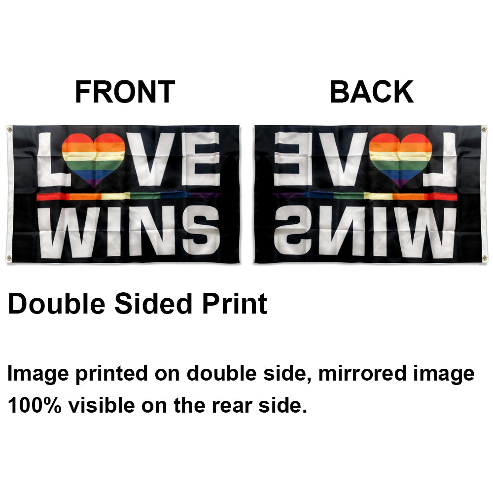 "Love Wins" Rainbow Pride flag 3x5ft banner man cave