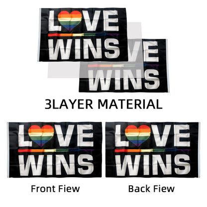 "Love Wins" Rainbow Pride flag 3x5ft banner man cave
