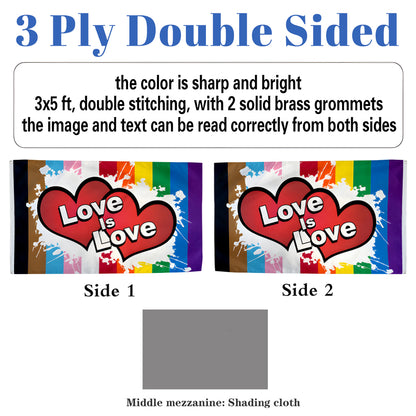 Love is Love Rainbow flag 3x5ft banner man cave