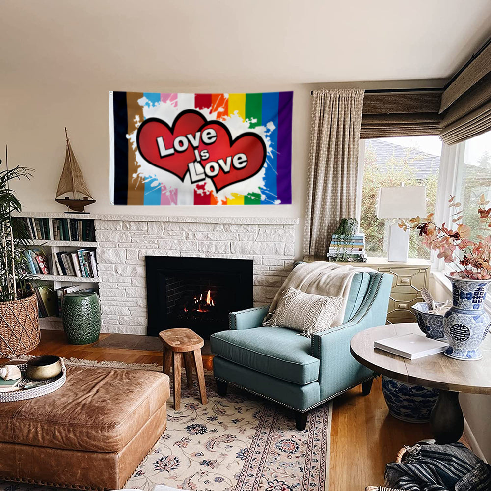 Love is Love Rainbow flag 3x5ft banner man cave