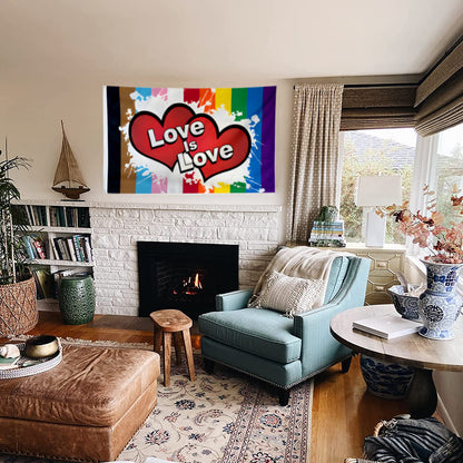 Love is Love Rainbow flag 3x5ft banner man cave