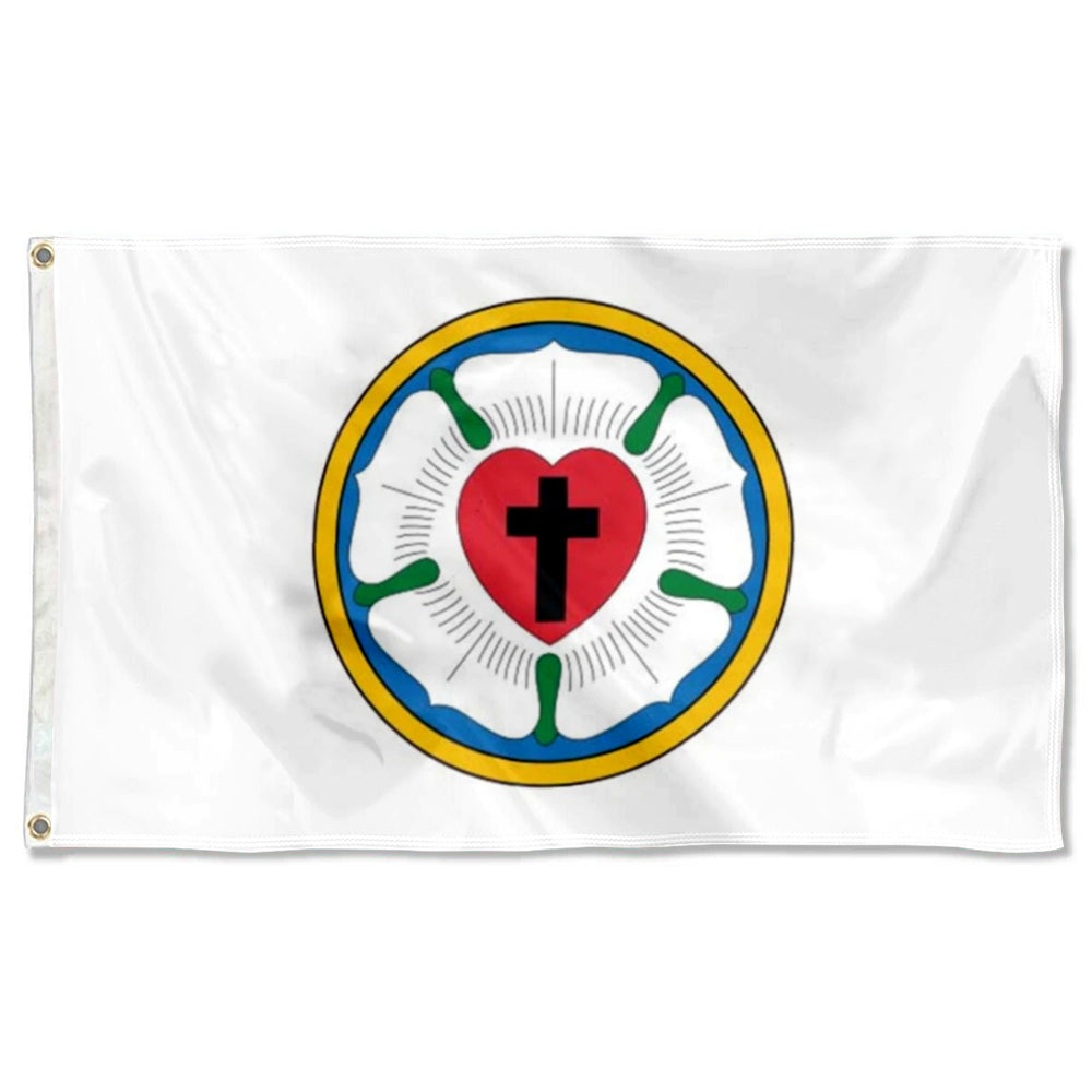 Lutheran Rose flag 3x5ft banner man cave
