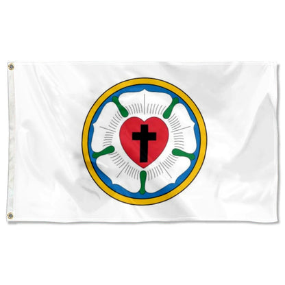 Lutheran Rose flag 3x5ft banner man cave