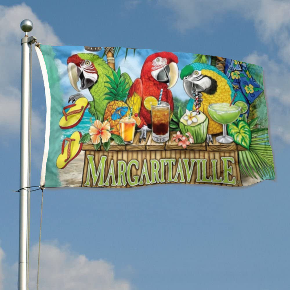 Margaritaville Jimmy Buffett Parrot Theme Leisure flag 3x5ft banner man cave
