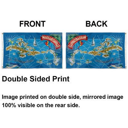 Margaritaville St. Somewhere Map Tropical Jimmy Buffett flag 3x5ft banner man cave
