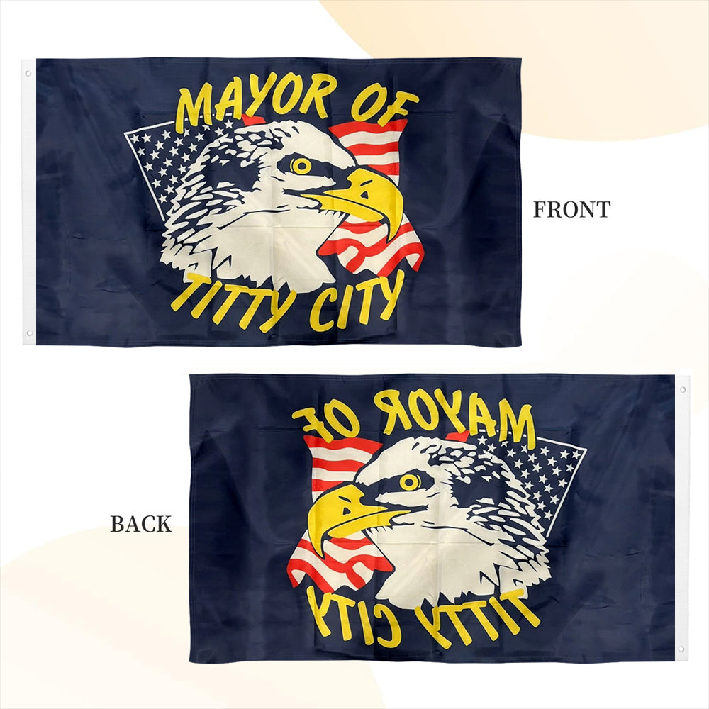 Mayor of Titty City flag 3x5ft banner man cave
