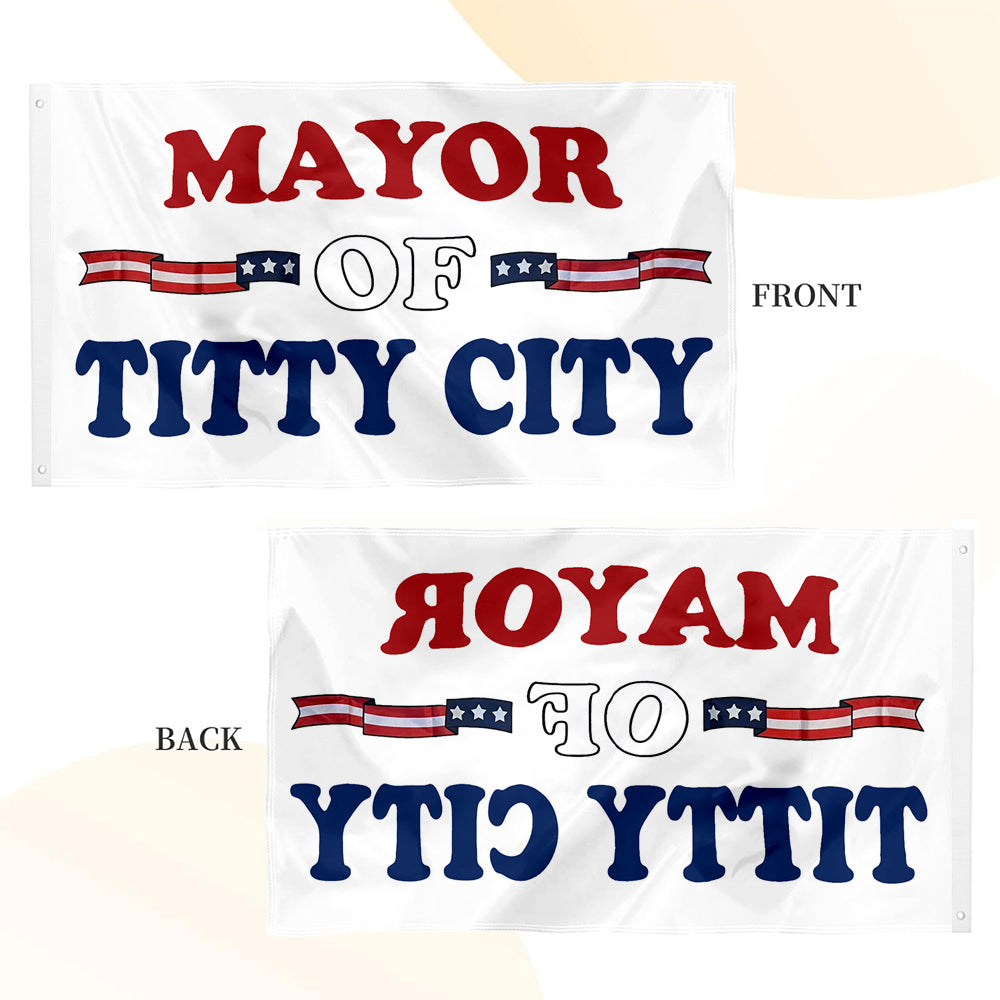 Mayor of Titty City flag 3x5ft banner man cave 2