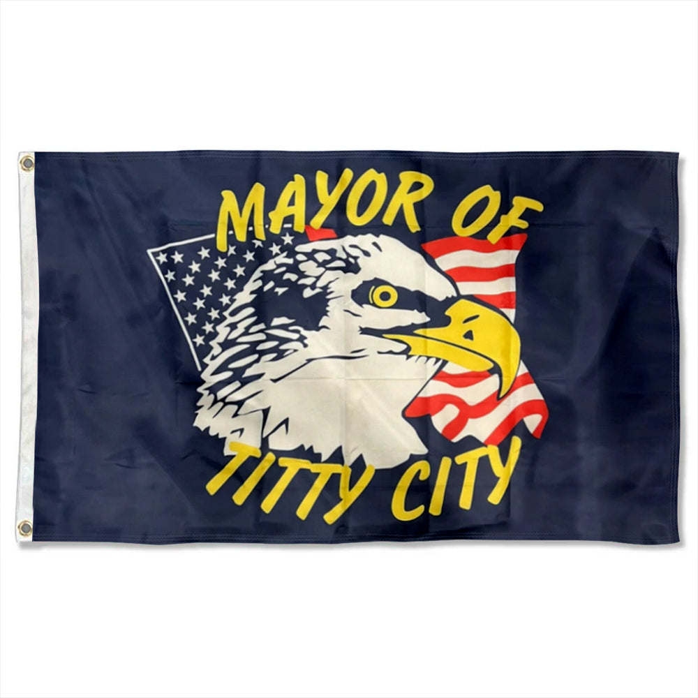 Mayor of Titty City flag 3x5ft banner man cave