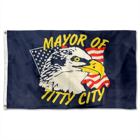 Mayor of Titty City flag 3x5ft banner man cave