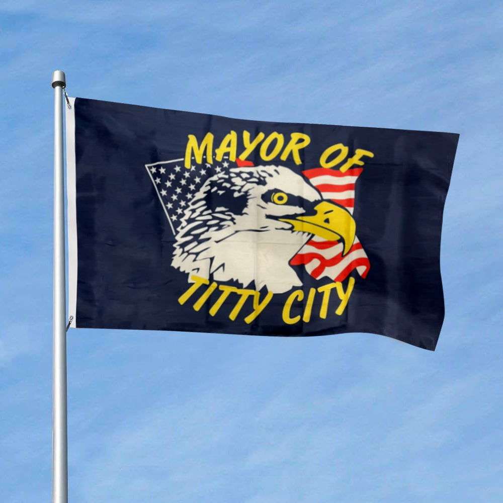 Mayor of Titty City flag 3x5ft banner man cave