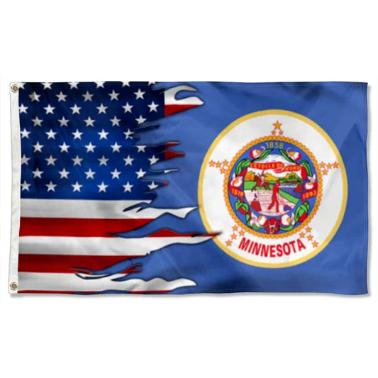 Minnesota and American flag 3x5ft banner man cave