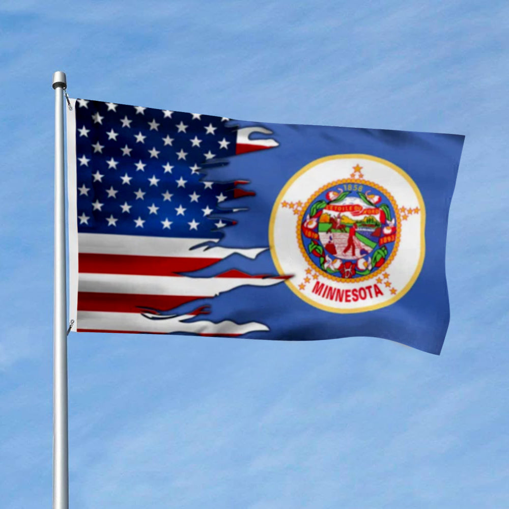 Minnesota and American flag 3x5ft banner man cave