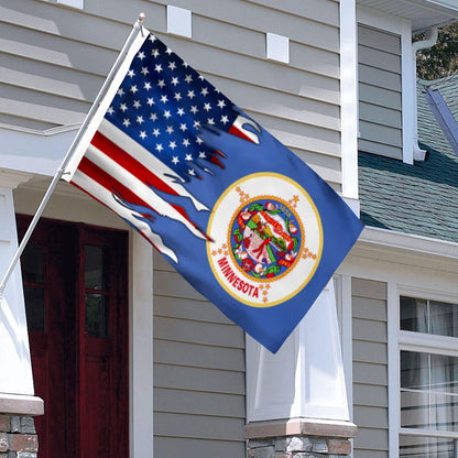 Minnesota and American flag 3x5ft banner man cave