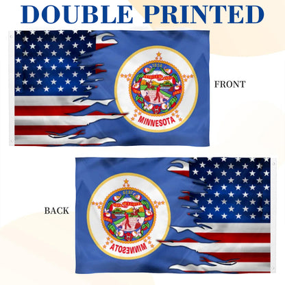 Minnesota and American flag 3x5ft banner man cave