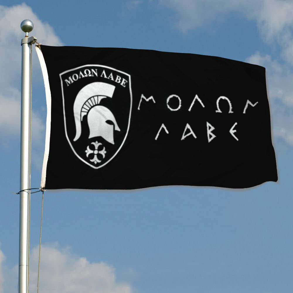 "Molon Labe (Come and Take It)" Greek Spartan Battle flag 3x5ft banner man cave