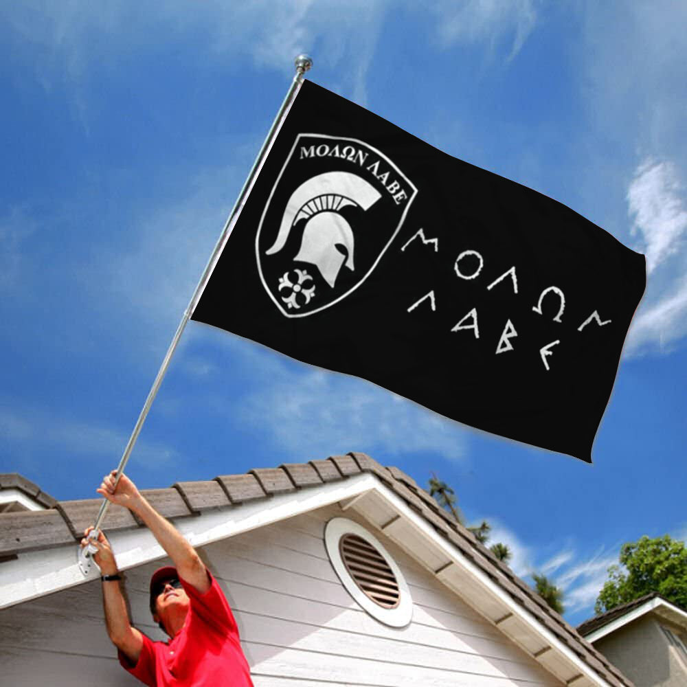 "Molon Labe (Come and Take It)" Greek Spartan Battle flag 3x5ft banner man cave