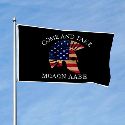 Molon Labe "Come and Take It" Patriotic USA flag 3x5ft banner man cave