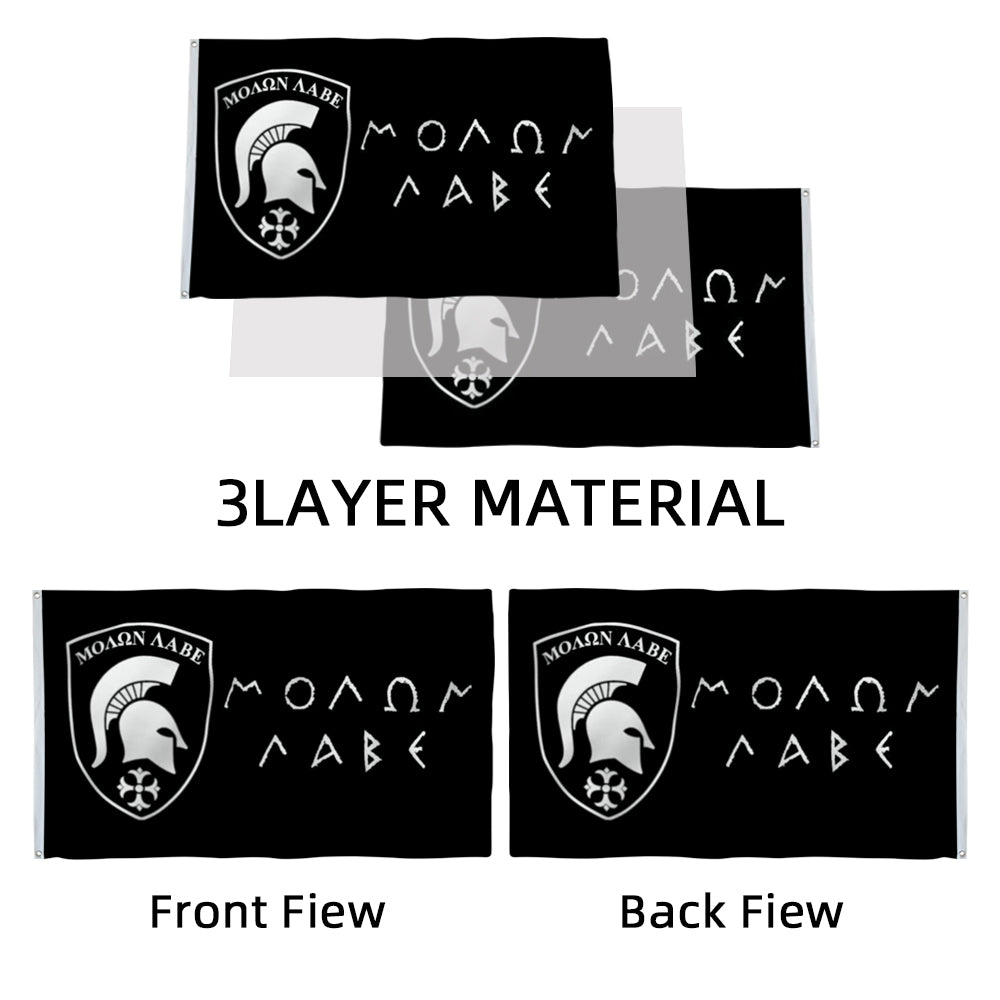 "Molon Labe (Come and Take It)" Greek Spartan Battle flag 3x5ft banner man cave