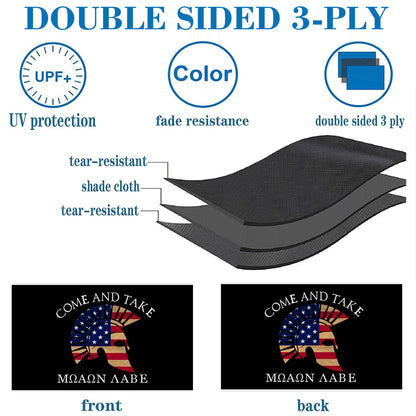 Molon Labe "Come and Take It" Patriotic USA flag 3x5ft banner man cave