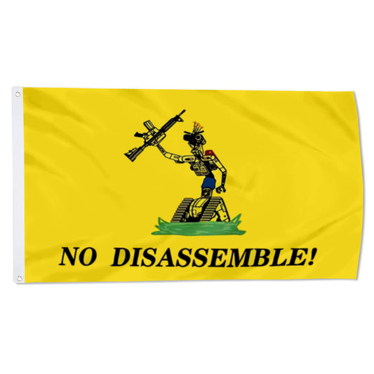 "NO DISASSEMBLE!" Robot Figure flag 3x5ft banner man cave