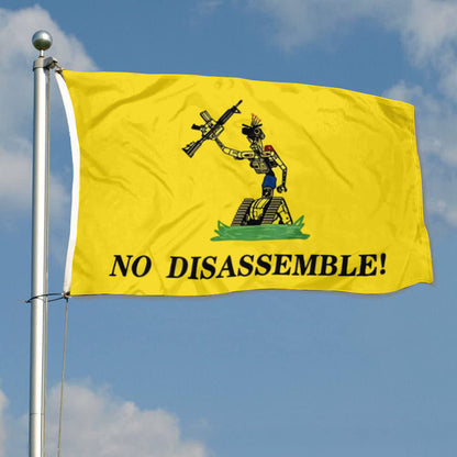 "NO DISASSEMBLE!" Robot Figure flag 3x5ft banner man cave