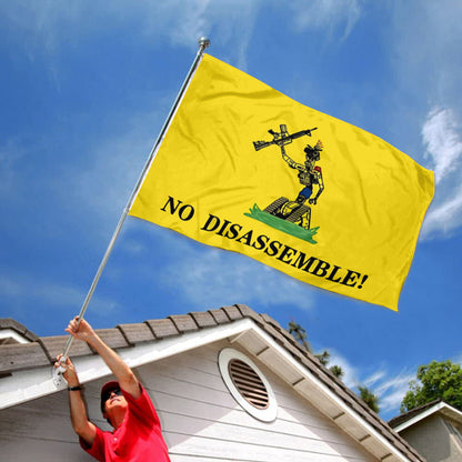"NO DISASSEMBLE!" Robot Figure flag 3x5ft banner man cave
