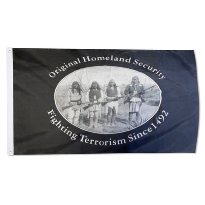 Native American Original Homeland Security Fighting Terrorism 1492 flag 3x5ft banner man cave