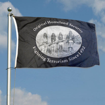 Native American Original Homeland Security Fighting Terrorism 1492 flag 3x5ft banner man cave