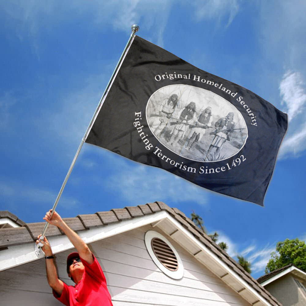 Native American Original Homeland Security Fighting Terrorism 1492 flag 3x5ft banner man cave