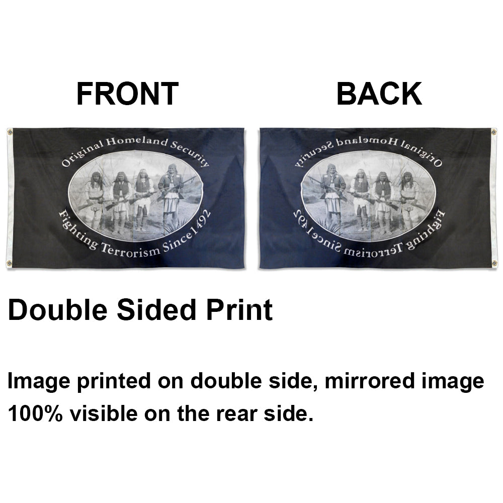 Native American Original Homeland Security Fighting Terrorism 1492 flag 3x5ft banner man cave