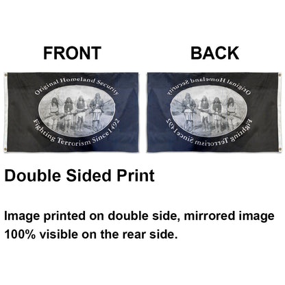 Native American Original Homeland Security Fighting Terrorism 1492 flag 3x5ft banner man cave