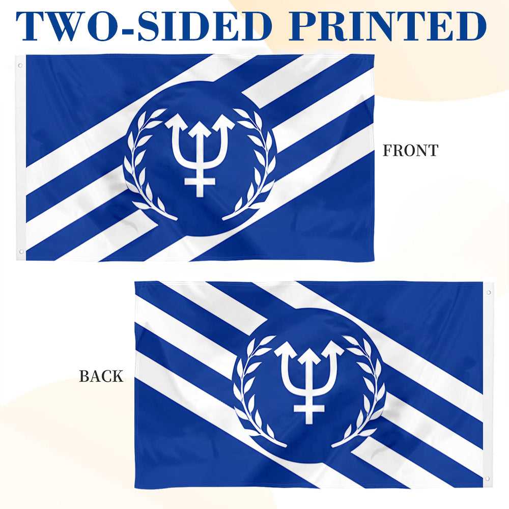 Neptune Theme Flag: 3x5ft Man Cave Sci-Fi Ocean Style Decor Banner