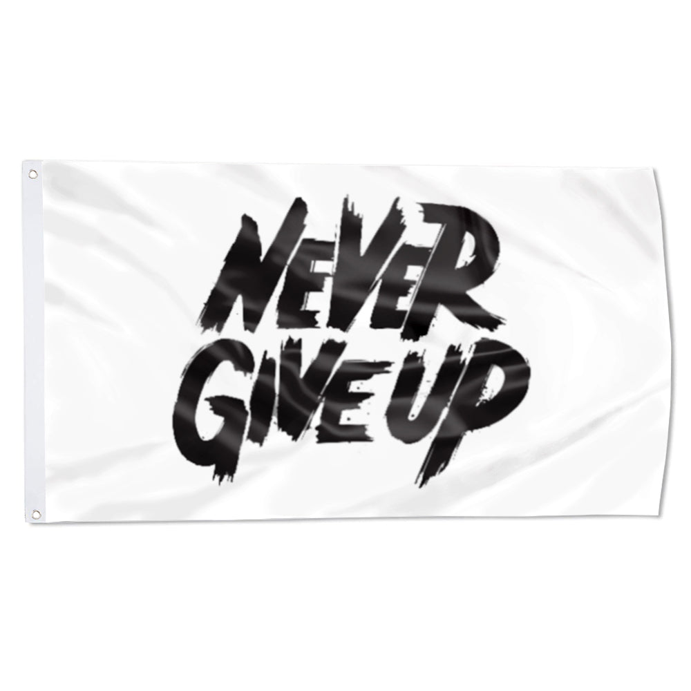 "Never Give Up" Motivational Theme flag 3x5ft banner man cave