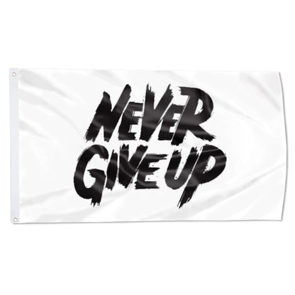 "Never Give Up" Motivational Theme flag 3x5ft banner man cave