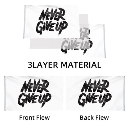 "Never Give Up" Motivational Theme flag 3x5ft banner man cave