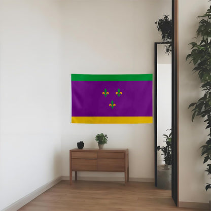 New Orleans Mardi Gras Flag: 3x5ft Man Cave American Carnival Style Decor Banner