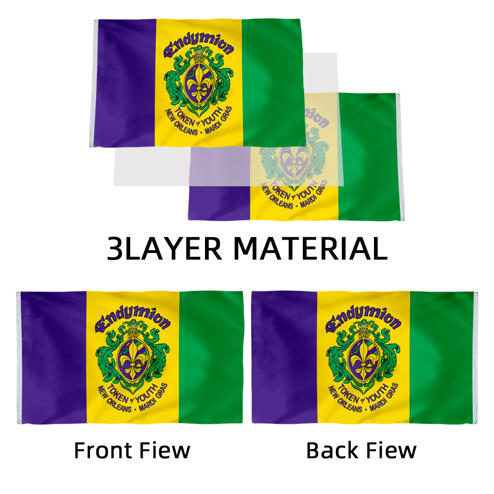 New Orleans Krewe of Endymion Parade Flag: 3x5ft Man Cave American Carnival Festival Style Banner