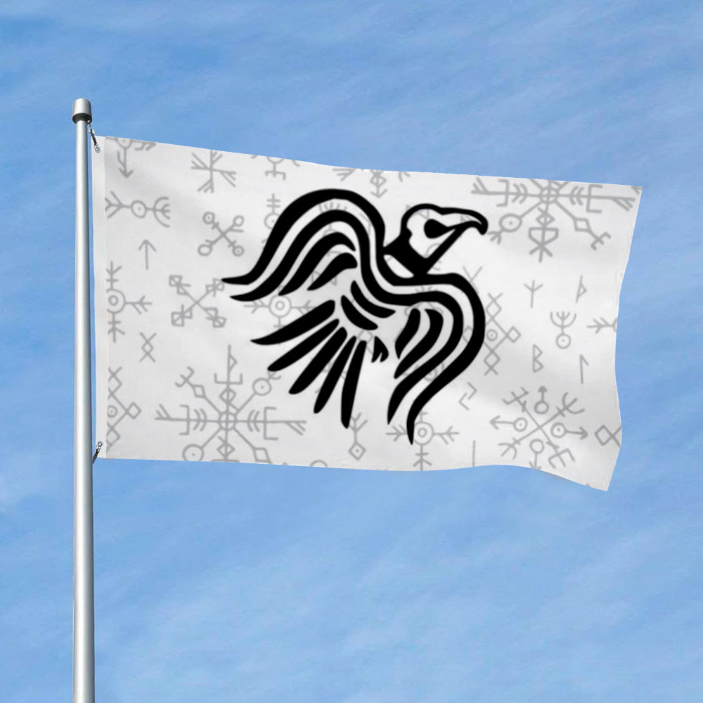 Nordic Viking Raven flag 3x5ft banner man cave