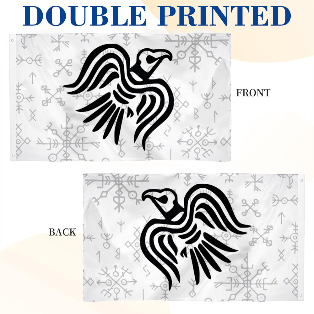 Nordic Viking Raven flag 3x5ft banner man cave