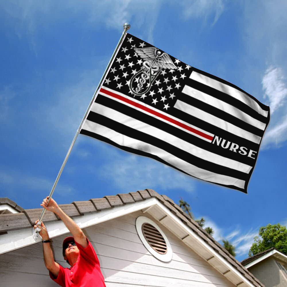 Thin Red Line Nurse Theme flag 3x5ft banner man cave