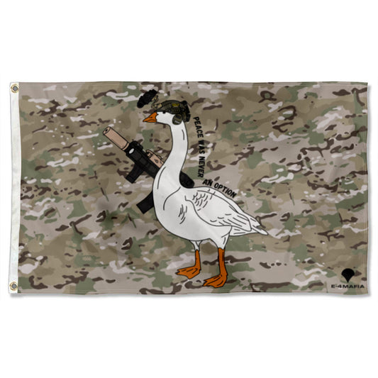 OCP Camouflage Tactical Goose flag ("Peace Was Never an Option") 3x5ft banner man cave