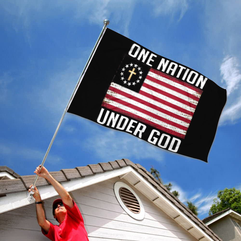 "One Nation Under God" Hope American Faith Christian Jesus Cross flag 3x5ft banner man cave 2