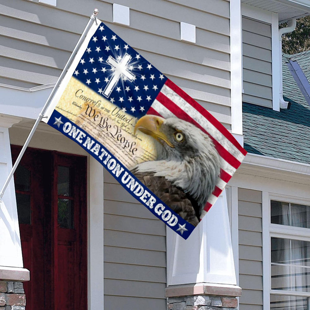 One Nation Under God We The People Christian Cross flag 3x5ft banner man cave
