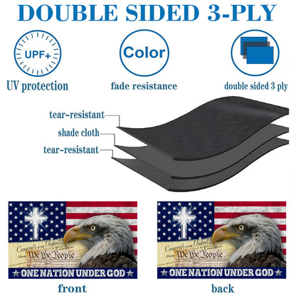 One Nation Under God We The People Christian Cross flag 3x5ft banner man cave