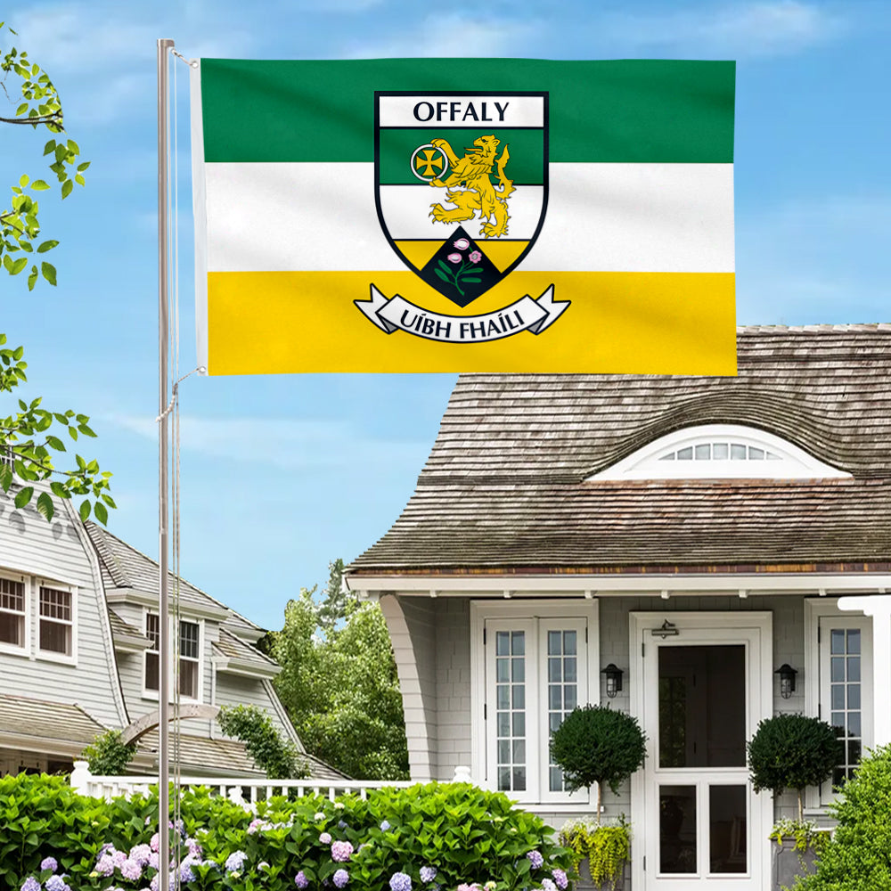 Offaly County Coat of Arms Ireland flag 3x5ft banner man cave