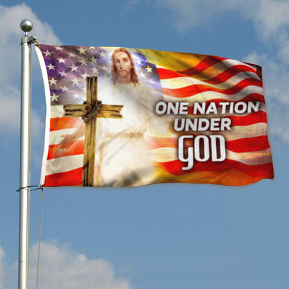 "One Nation Under God" American Cross Hope Faith Christian Jesus flag 3x5ft banner man cave