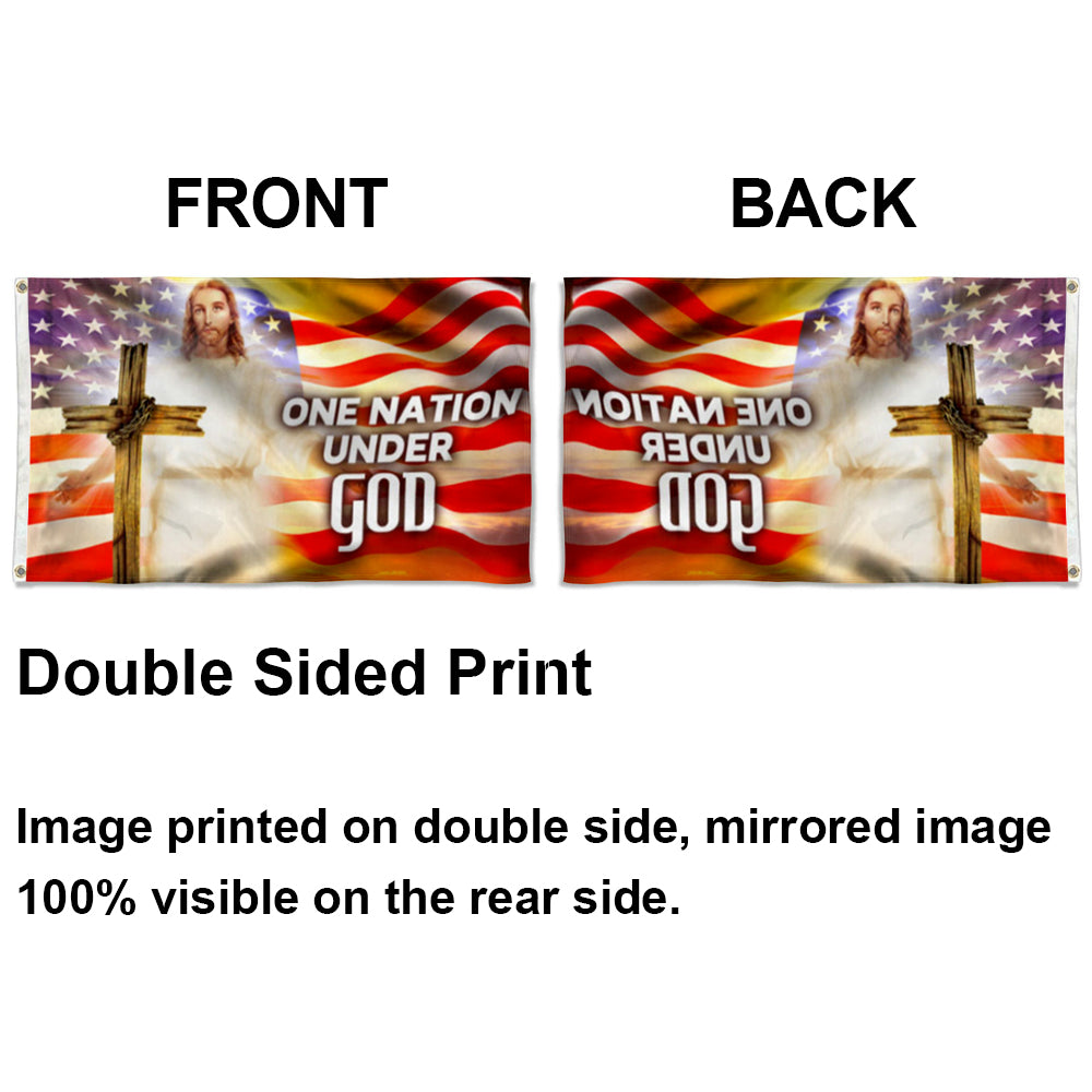"One Nation Under God" American Cross Hope Faith Christian Jesus flag 3x5ft banner man cave