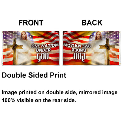 "One Nation Under God" American Cross Hope Faith Christian Jesus flag 3x5ft banner man cave